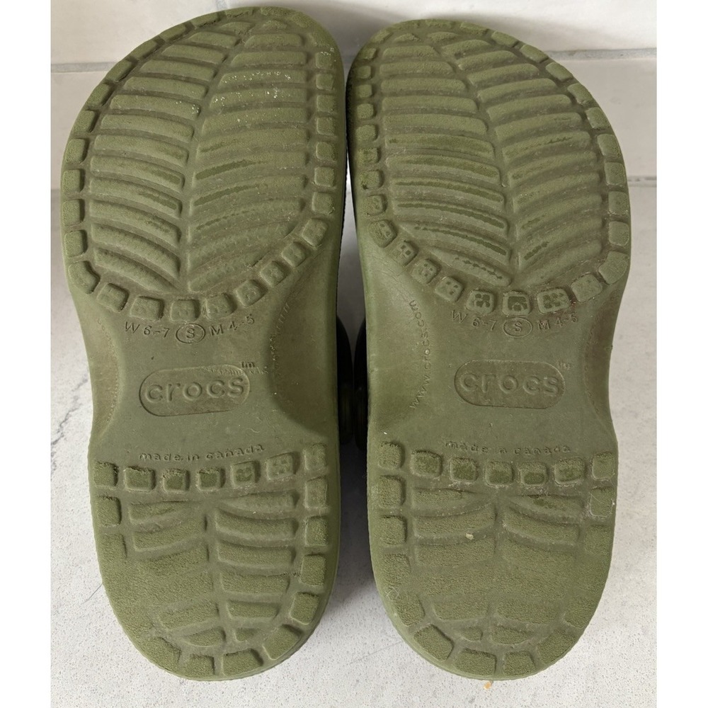 Vintage Crocs Classic Clogs Army Green Made in Canada Unisex Mens 4 Womens 6 - Picture 7 of 9